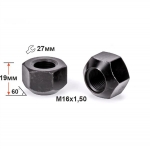 Гайка 70001615 BA M16X1,50 Черный Цинк высота 19 мм Конус, откр., ключ 27мм