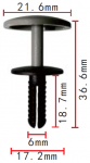 MERCEDES / VW, VAG, AUDI клипса  6x18.7x21.6mm