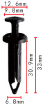 GM,FORD,CHRYSLER 10195515, N805026S, 4696488, 6503163 клипса  6.8x30.9x12.6mm