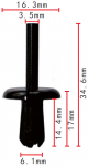 Volvo 12681763 клипса  6.1x14.4x16.3mm
