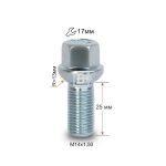 Болт M14X1,50X25 Цинк Сфера с выступом, ключ 17 мм LS17D25 Z