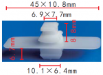 Mercedes A0069888978 клипса  7.7x8.8x45mm10.1x6.7x45mm