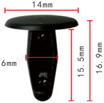 MAZDA,NISSAN 9926-40-531, 68929-01R00 клипса  6x15.5x14mm
