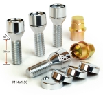 К-т секретных болтов M14X1,50X33 Хром Конус  вращ. кольцо, хром пласт. Колпачок, 2 кл. 374130X2