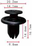 ACURA ,SUBARU,HONDA 91503-SP0-003, 57728AC060, 91503-SPO-003 клипса  9.8x14.6x20.2mm