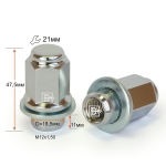 Гайка M12X1,50 Хром высота 47 мм Прессшайба L330, D=18,5мм, плоская 724845 Cr 