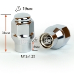 Гайка M12X1,25 Хром высота 35 мм Конус с носиком, закр., кл.19мм 801444 ET Cr 