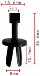 GM 14039420 клипса  8x15.4x16.6mm