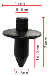 Toyota 9046707043B1, 9046707043E1, 8099946N20, MR417323 клипса сера 6.6x16.3x18mm