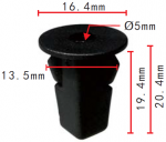 TOYOTA,GM 90189-06028, 94854203, 51Z16-20004 клипса  13.2x19.4x16.2mm  d5mm