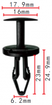 GM  W713331-S300 клипса  6.2x23x17.9mm