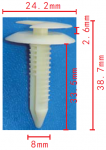GM 10126901 клипса 8x33.5x24.2mm