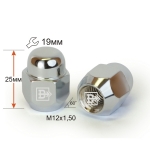 Гайка M12X1,50 Хром высота 25 мм Конус, закр., ключ 19мм 601145 Cr
