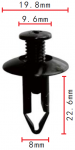 NISSAN 63878-01E10, 01553-04183 клипса  8x22.6x19.8mm