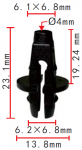Mercedes 0009886625 клипса d4mm