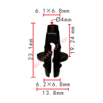 Mercedes 0009886625 клипса d4mm