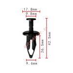 GM 11519444  клипса  9.6x26.5x17.8mm