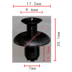MITSUISHI,TOYOTA M253964, 90467-07030-01, M253964 клипса  7x10.3x17.2mm