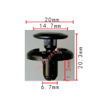 SUZUKI,  MITSUBISHI, TOYOTA MC933388, 90467-07164 клипса  6.7x11.2x20mm