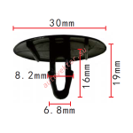 TOYOTA 90467-08081 клипса  8.2x16x30mm
