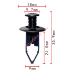 MAZDA,TOYOTA 90467-09101, 52531-35010-CO, 52531-35010-O, 90467-09181-A1 клипса 9x24.5x18mm
