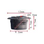 VAG, VW, AUDI 357853586D клипса  9.6x6.6x12.8mm  d5.5mm