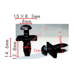 Ford 1629549 Клипса черная    7.5x12.8x15mm  8mm