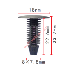 FORD W701380-SSW клипса  8x22.6x18mm