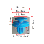 TOYOTA 90467-10167 клипса 9.6x11x18mm
