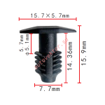 KIA / Hyundai 86434-4A000 клипса  7.7x14.3x12.7x4.6mm