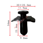 FORD,MAZDA E92Z-17C756C, GJ21-50-034 клипса  9.8x23.6x30mm
