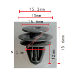 Honda 91560-SP0-003, 91560-S7A-003 клипса  9.4x12x16.5mm