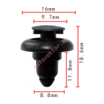 GM,SUZUKI 30008324, 09409-07325, 09409-07325-5PK клипса  8.8x11.8x16mm