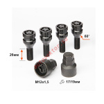 К-кт болтов секр. 675103F2 BC M12X1,50X26 Черный хром Конус, универс. кл. 17-19мм