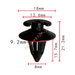 VAG, BMW 823867299, 51411973500    клипса  9.2x15.7x18mm