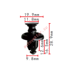 TOYOTA  51454-48010 (TF5) Клипса  9.8x16.5x19.9mm