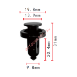 Honda 91503-SZ5-003, 91509-S47-003, 91503-S7S-003 клипса  9.8x20.4x19.8mm