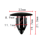 Ford 1018434 клипса серая 11.1x19.7x22mm