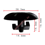 Opel 2208843 клипса 14.6x14.3x28.3mm