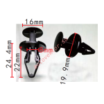 GM 11589293 , Opel 1816589 Клипса бампера 8x22x19.9mm