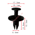 FORD N806322-S клипса  6.6x12.8x17.3mm