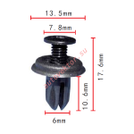 HONDA 90687-SB0-003, 90687-SB0-013 клипса  6x10.6x13.5mm