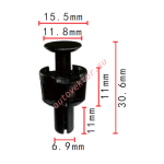 TOYOTA клипса 6.9x11x15.5mm