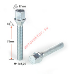 Болт C17B75 Z M12X1,25X75 Цинк Конус с выступом ключ 17 мм