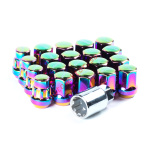 Комплект гаек M87C1641 Ti-RB M14X1,50 Хром-Радужный высота 32мм (комплект 16 гайки +4 секретки +1 кл