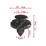 NISSAN / ,MITSUISHI 01553-09321, MR328954 клипса 8x14x20.1mm