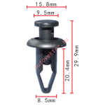 Nissan 76882-57A00 клипса  8.5x20.4x15.8mm