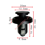 Honda 91505-S9A-003 клипса  9.8x16.4x20mm