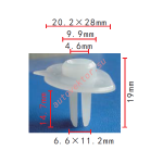 HONDA 71144-SR3-A00 клипса  11.2x14.7x27.8mm  d4.6mm
