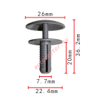 Mercedes серая клипса 7.7x20x26mm